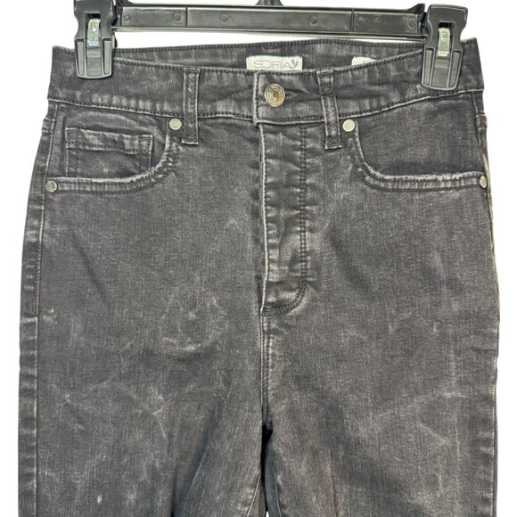 Sofia Black Distressed Skinny High Waisted Jeans Pants Rosa Curvy Ankle Size 4 - Picture 2 of 7